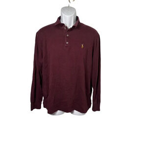 Polo Ralph Lauren, men’s long sleeve pony logo 1/4 button knit polo shirt Large